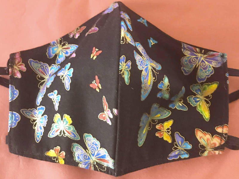 The butterfly material was purchased from GUR sewing machines