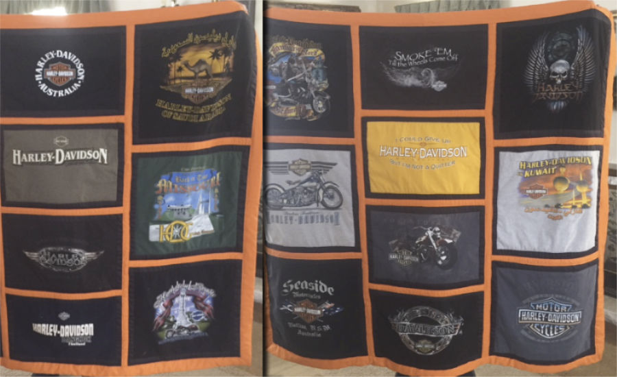 Jennifer james's Harley Davidson T shirt quilt
