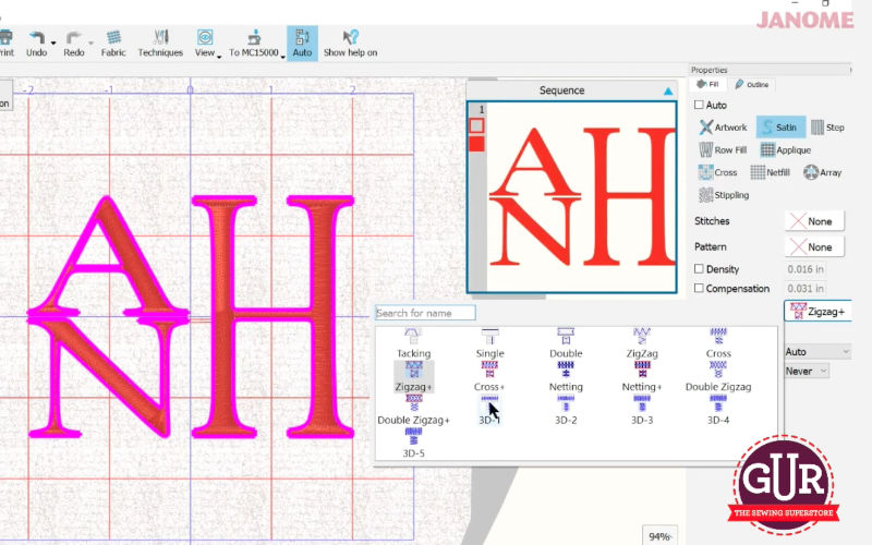 Sewing tutorial: using the 3D effect with a font or a monogram