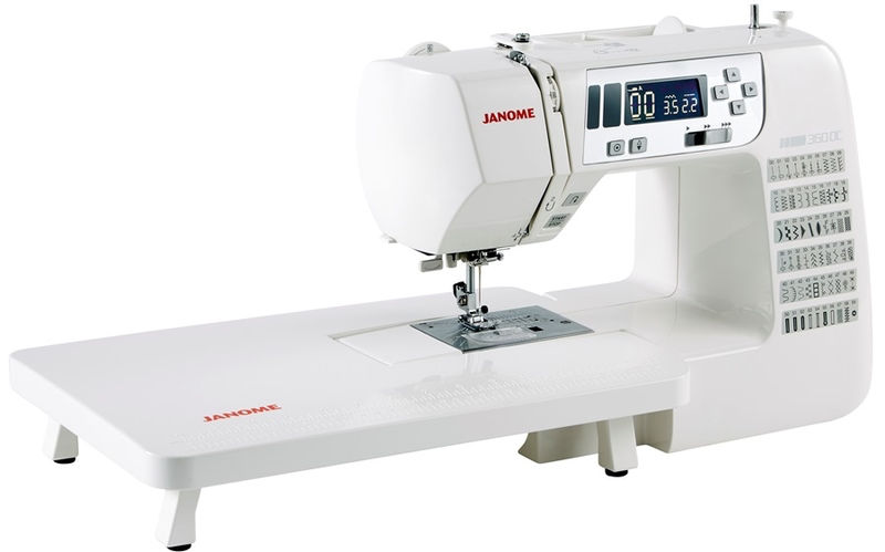 An extra wide table is included with the Janome 360DC sewing machine