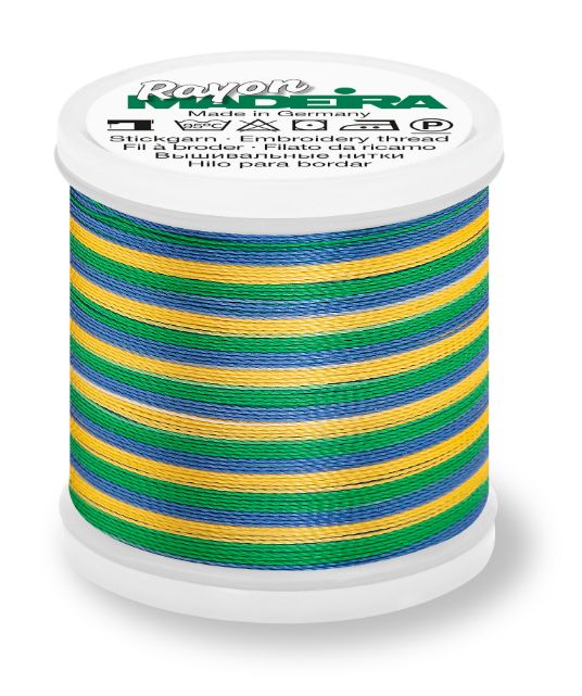 Madeira 9840_2146 | Rayon Multicolor Embroidery Thread 200m | Blue/Green/Yellow