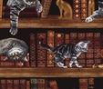 Cats in the Library Fabric Quilting & Patchwork