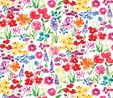 Conservatory Digital Blooms Multi on White Fabric Quilting & Patchwork 3