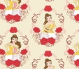 Disney Beauty & The Beast - Belle on Cream Fabric 