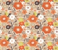 Flower Market Multi Floral on Tan Fabric Quilting & Patchwork