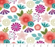 Forest Frolic Small Floral on White Fabric  2