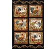 French Country Rooster Fabric Panel Panels & Stocking