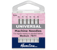 Hemline Sewing Machine Needles: Universal: Fine/Medium 75/11: 6 Pieces 