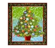 Holiday Treasures Forest Metallic Christmas Tree Fabric Panel Panels & Stocking