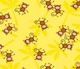 Jungle Jam Brown Monkeys On Yellow Fabric Crafting