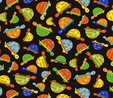 Jungle Jam Multi Turtles On Black Fabric Crafting 2