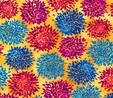 Mirage Multi Floral on Gold Fabric Quilting & Patchwork