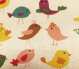 Multi Tweet Birds on Beige Fabric For Craft & Bag Making 