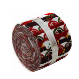 Christmas Characters Red Mini Jelly Roll Fabric