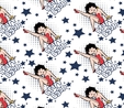 Red White & Betty Boop Blue Star Fabric 