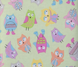 Small Playful Owls on Green Background Sewing Bag  3