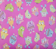 Small Playful Owls on Pink Background Sewing Bag  3