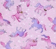 Sparkly Unicorns in Pink Fabric Fabric