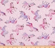 Sparkly Unicorns in Pink Fabric Fabric 3