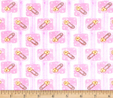 Sweet Safety Pins on Pink Flannel Fabric  2
