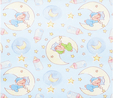 Teddy Bear Dreams on Blue Flannel Fabric 