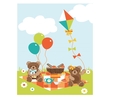 Teddy Bears Picnic Fabric Panel  2