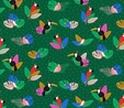 Tropical Jammin - Tiki Birds on Green Fabric Bag