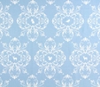 White Decorative Animals on Blue 1 Metre Fabric 